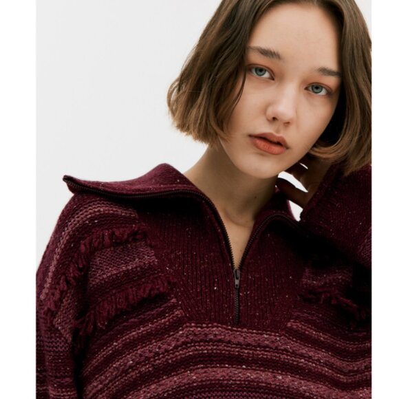 WNDERKAMMER Multi Yarn Knit Zip-up Purple Wool Sweater Top Size Small - Picture 7 of 11